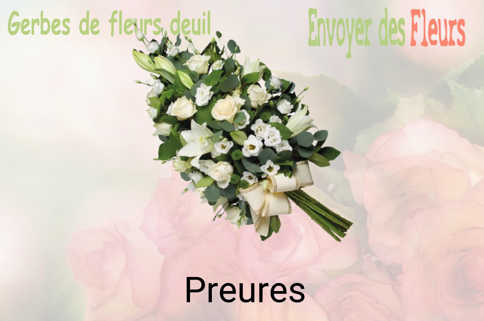 Gerbe de fleurs de deuil livrée à Preures